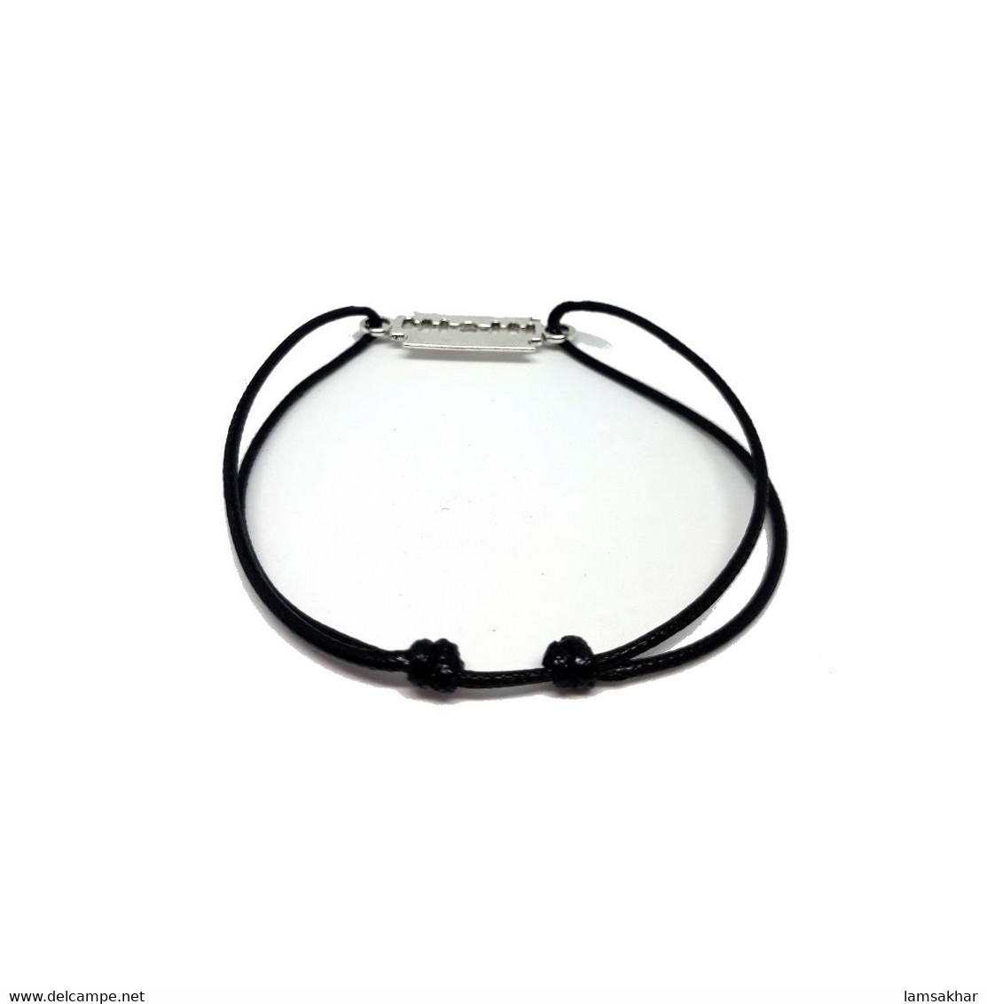 Black String Bracelet Razor Blade Men Women Jewelry Adjustable Cord Waterproof - Bracelets