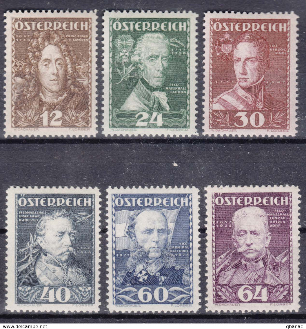 Austria 1935 Mi#617-622 Mint Never Hinged - Ungebraucht