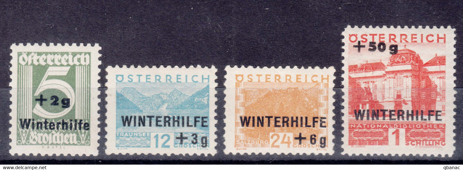 Austria 1933 Winterhilfe Mi#563-566 Mint Hinged, Last Stamp Never Hinged - Ungebraucht