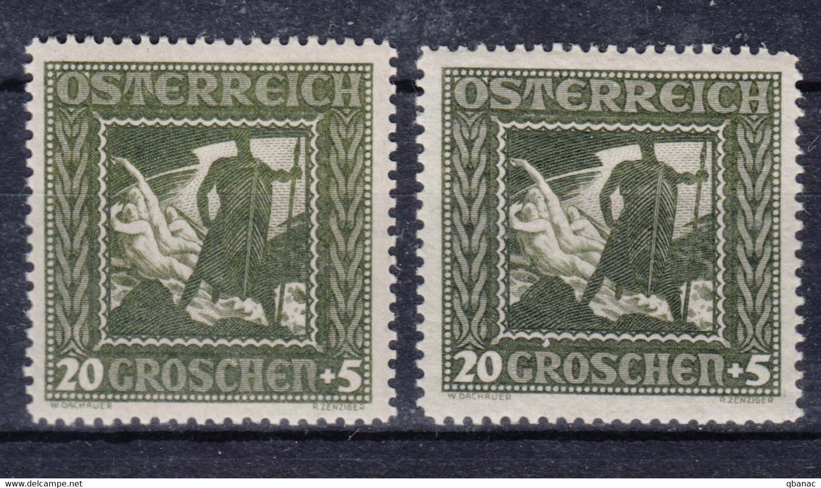 Austria 1926 Mi#491 I And II, Mint Hinged - Ungebraucht