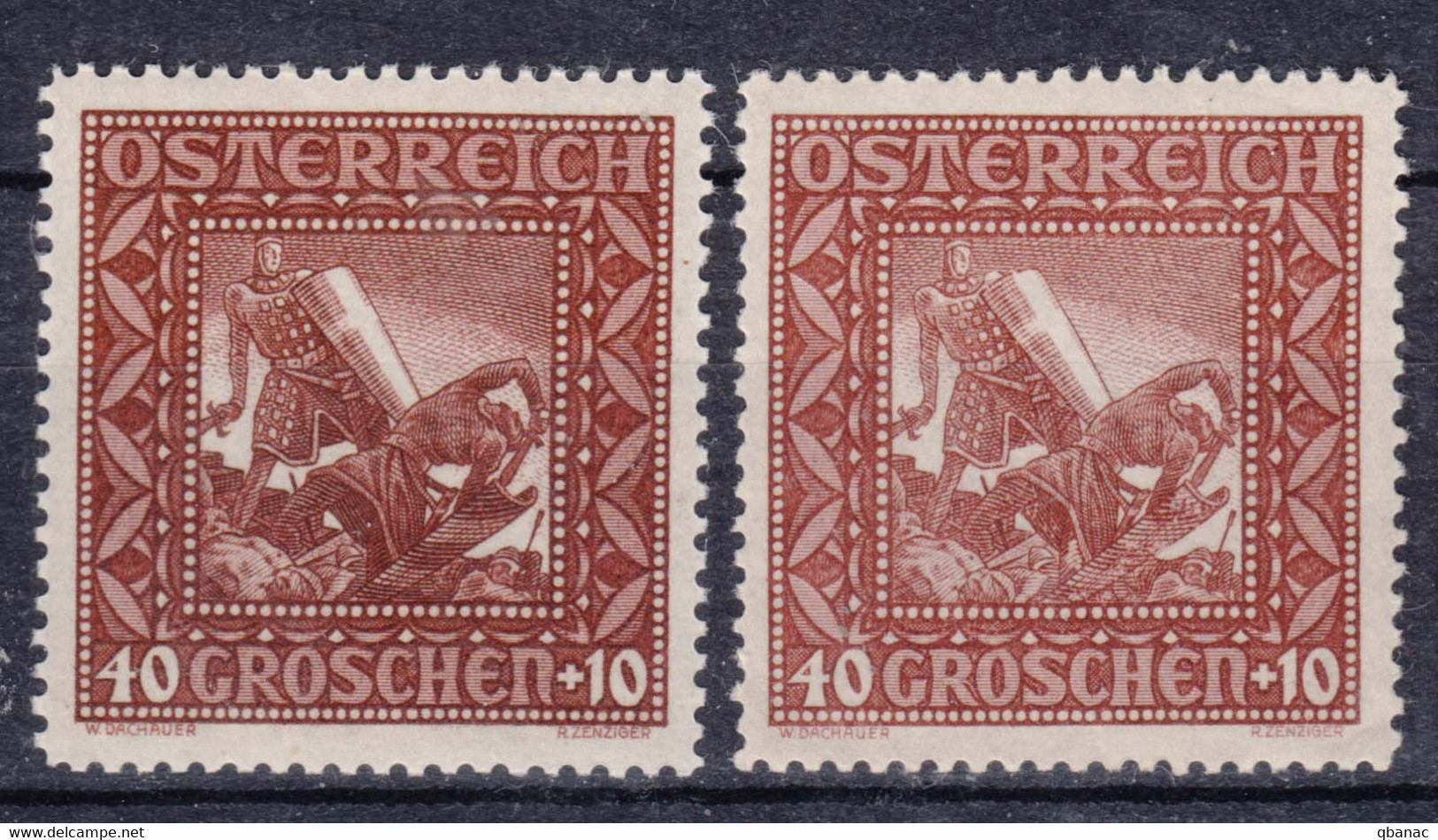 Austria 1926 Mi#493 I And II, Mint Hinged - Ungebraucht