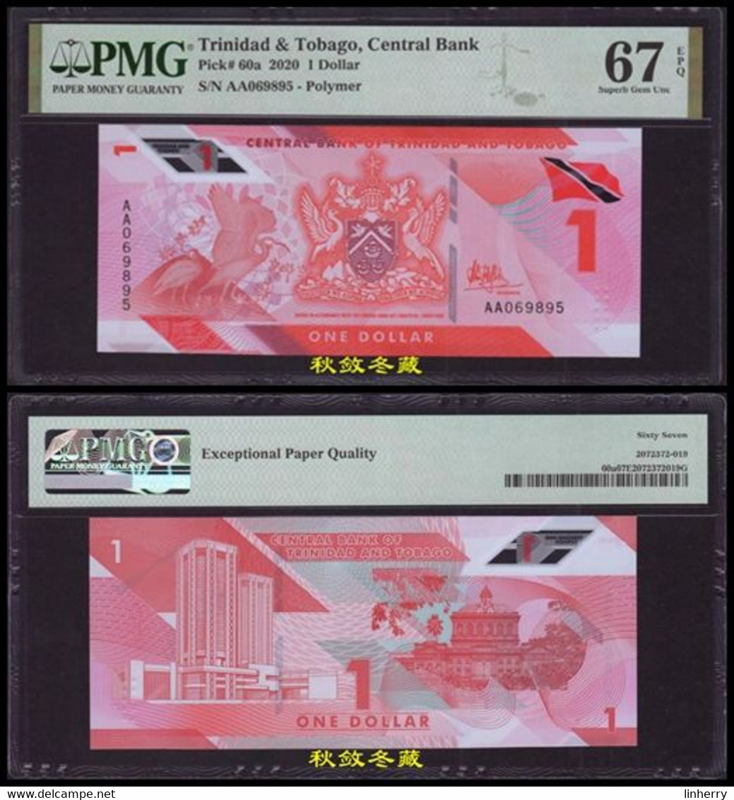 Trinidad And Tobago 1 Dollars, (2021), Polymer,AA Prefix, PMG67 - Trinidad En Tobago