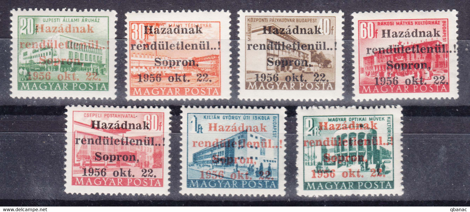 Hungary 1956 Sopron Local Issue Mi#5-9,13,17 Mint Never Hinged - Sin Clasificación