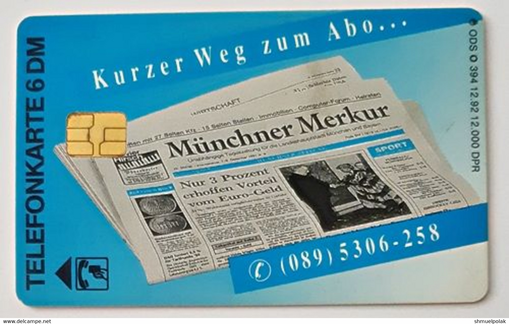 GERMANY Phone Card Telefonkarte Deutsche Telkom 1992 6DM 12000 Units Have Been Issued - Autres & Non Classés