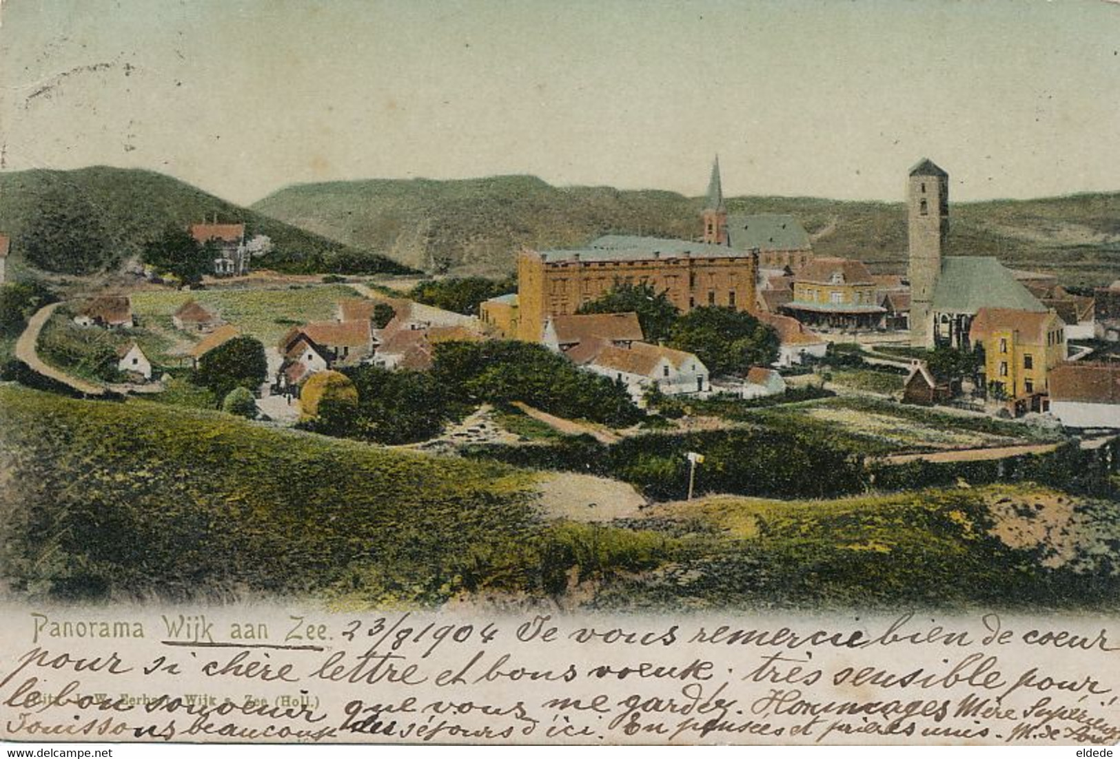 Panorama Wijk Aan Zee  Hand Colored Used To Genova Reverende Mère Marie De Sainte Rose De Viterbo - Wijk Aan Zee