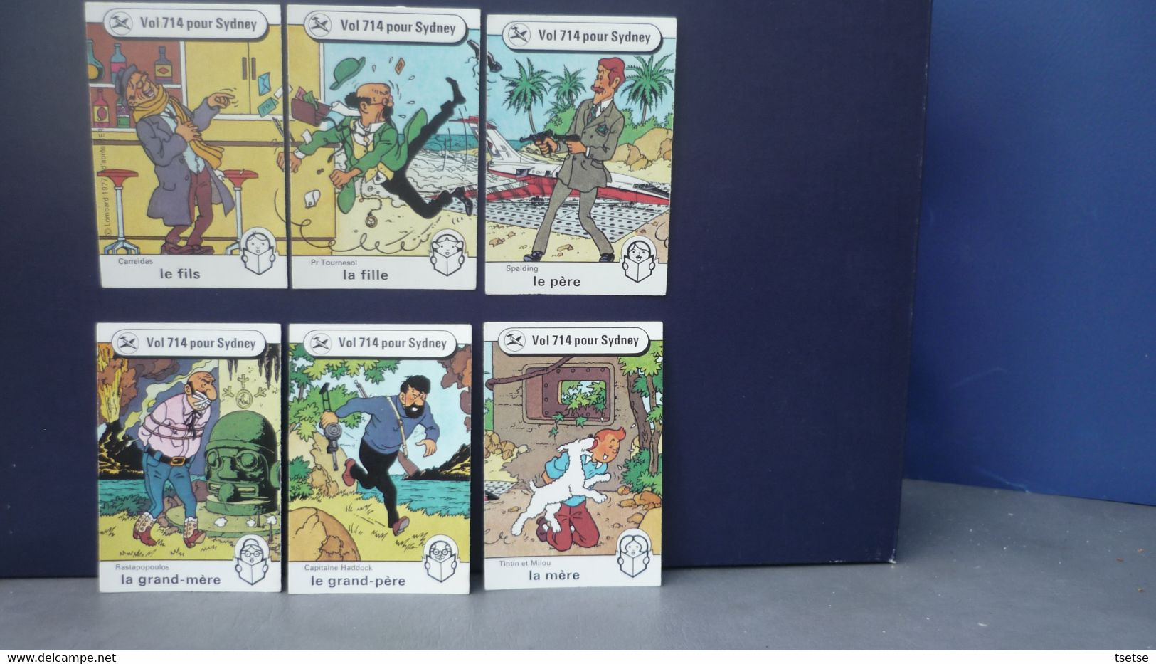 Tintin / Hergé -Jeu de 7 familles (42 cartes) sous boîte carton - Lombard 1977