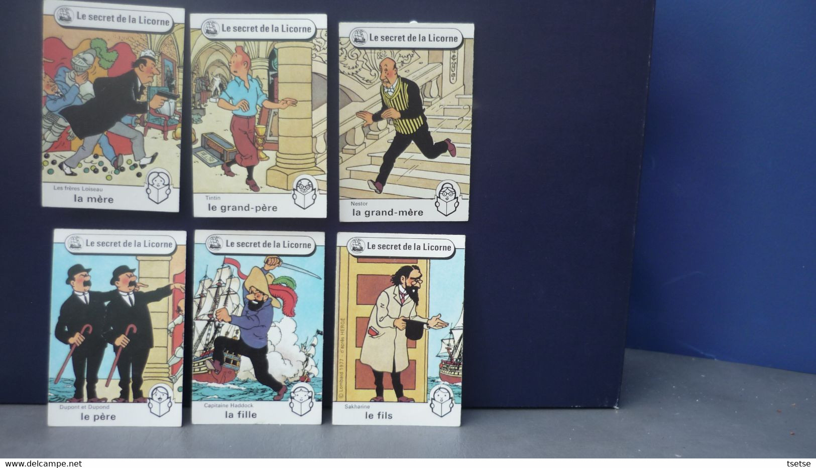 Tintin / Hergé -Jeu de 7 familles (42 cartes) sous boîte carton - Lombard 1977