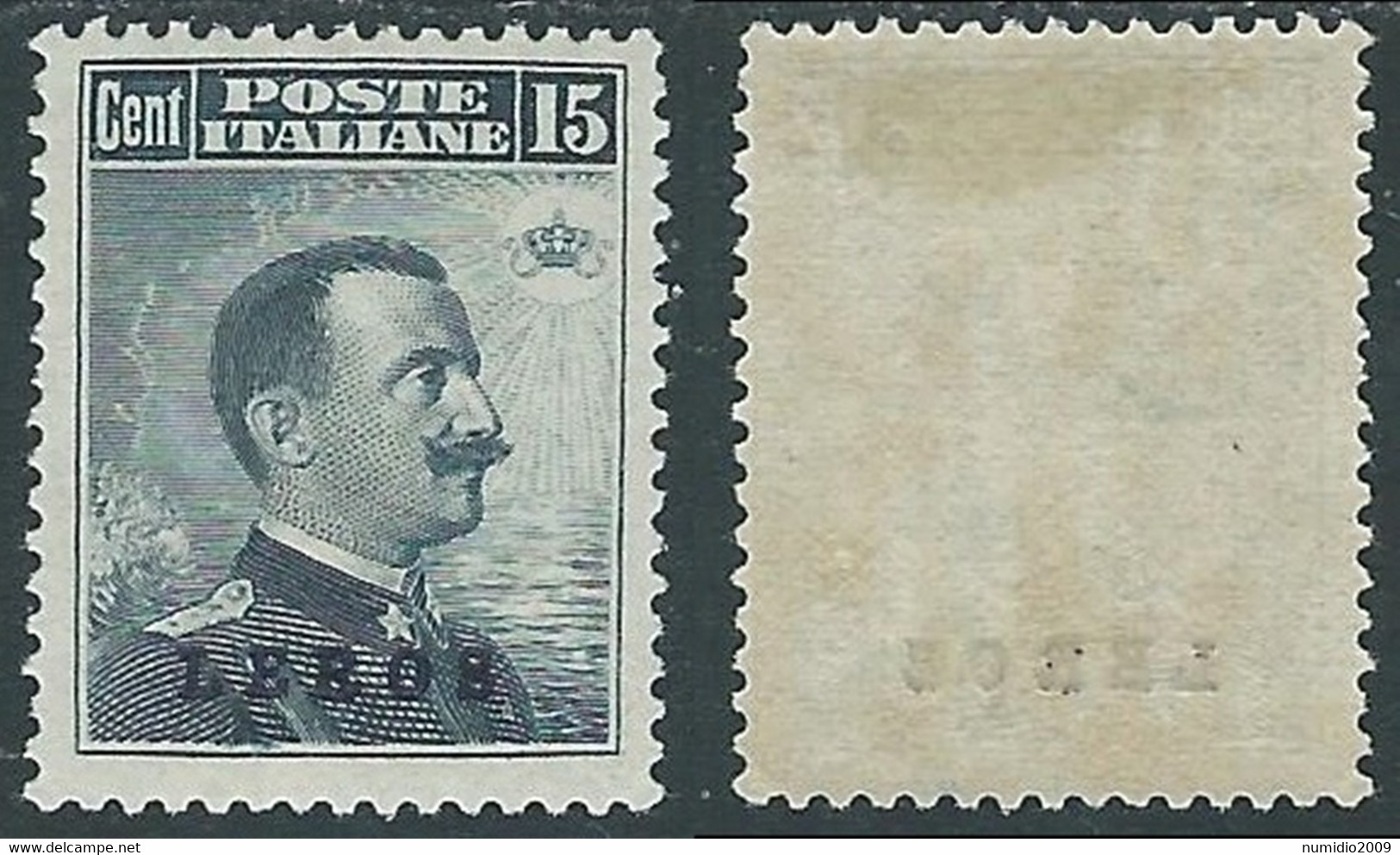 1912 EGEO LERO EFFIGIE 15 CENT MH * - RF35-9 - Egée (Lero)