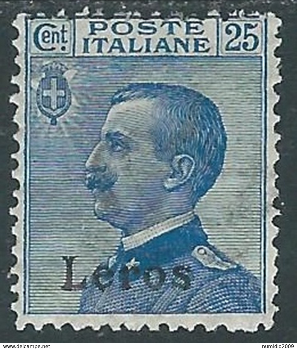 1912 EGEO LERO EFFIGIE 25 CENT MH * - RF37-5 - Egée (Lero)