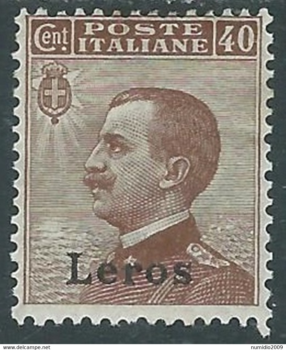 1912 EGEO LERO EFFIGIE 40 CENT MH * - RF37-5 - Egée (Lero)