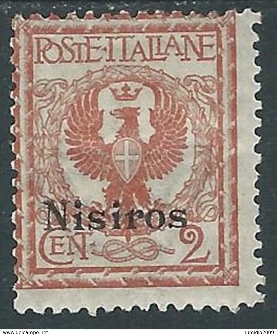 1912 EGEO NISIRO AQUILA 2 CENT MH * - RF37-6 - Egée (Nisiro)