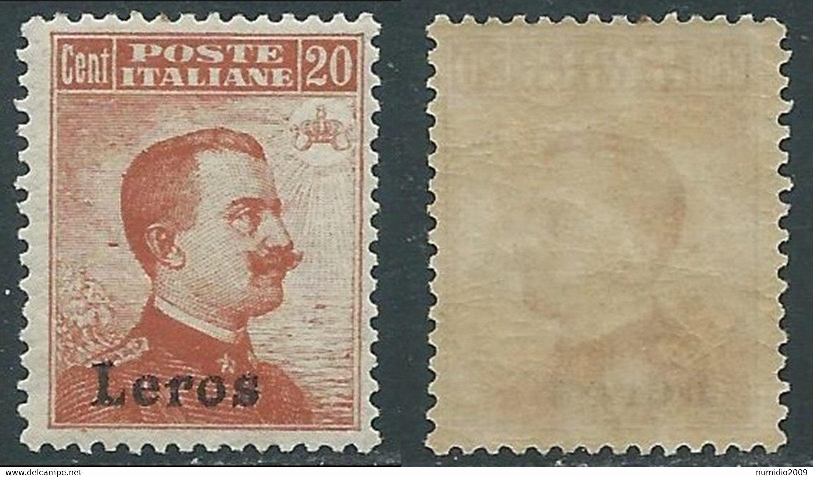 1917 EGEO LERO EFFIGIE 20 CENT MNH ** - E203 - Ägäis (Lero)