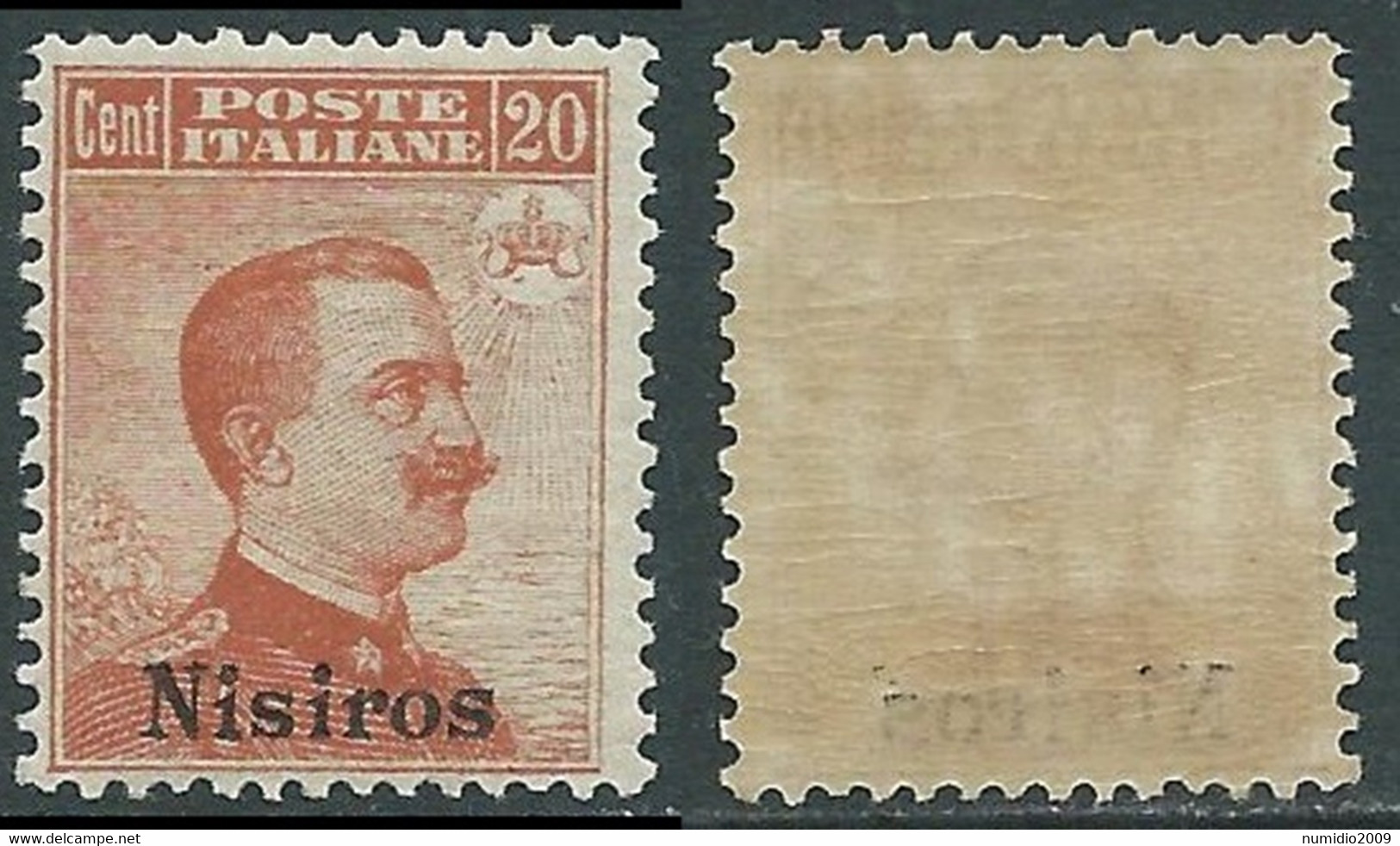 1917 EGEO NISIRO EFFIGIE 20 CENT MNH ** - E204 - Aegean (Nisiro)