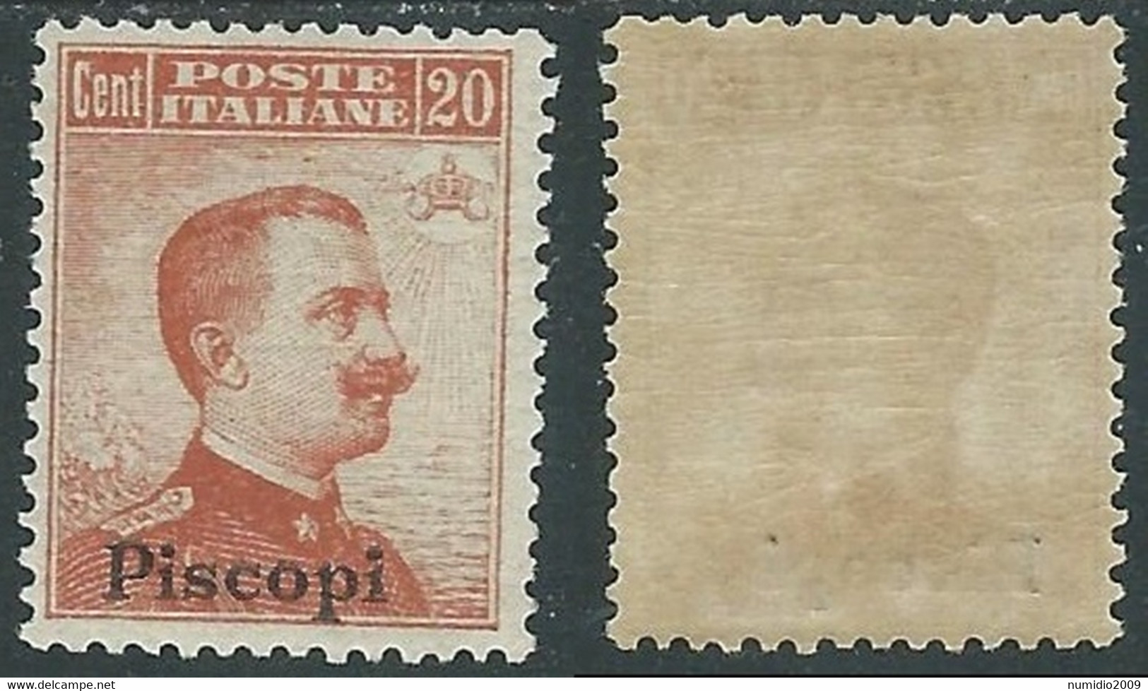 1917 EGEO PISCOPI EFFIGIE 20 CENT MH * - RF35-8 - Aegean (Piscopi)