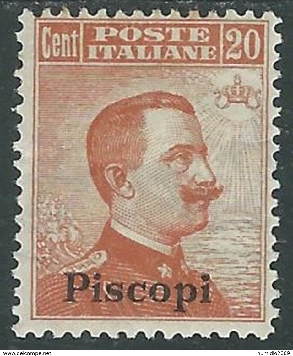 1921-22 EGEO PISCOPI EFFIGIE 20 CENT MH * - RF35-8 - Ägäis (Piscopi)