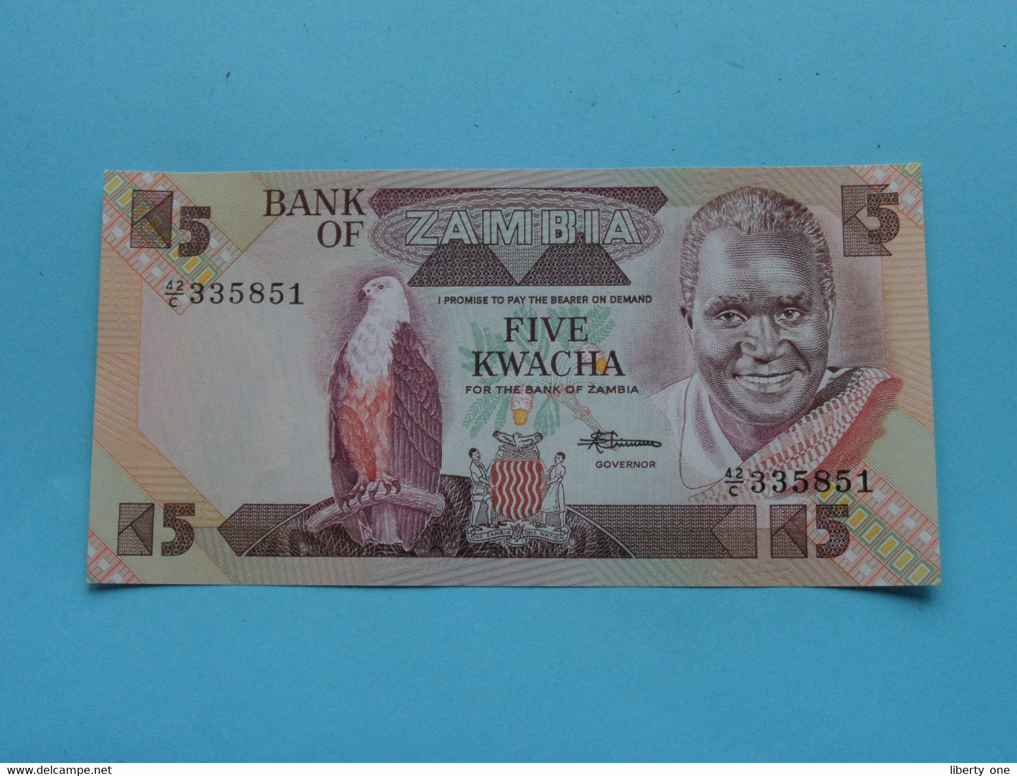 K5 Five KWACHA ( 42/C 335851 - Sign 7 ) Bank Of ZAMBIA ( For Grade See SCANS ) UNC ! - Zambie