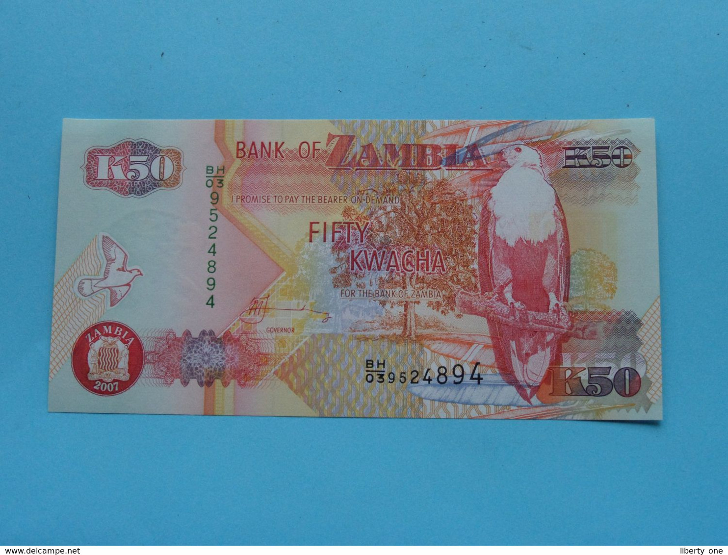 K50 Fifty KWACHA ( BH/039524894 ) Bank Of ZAMBIA - 2007 ( For Grade See SCANS ) UNC ! - Zambie