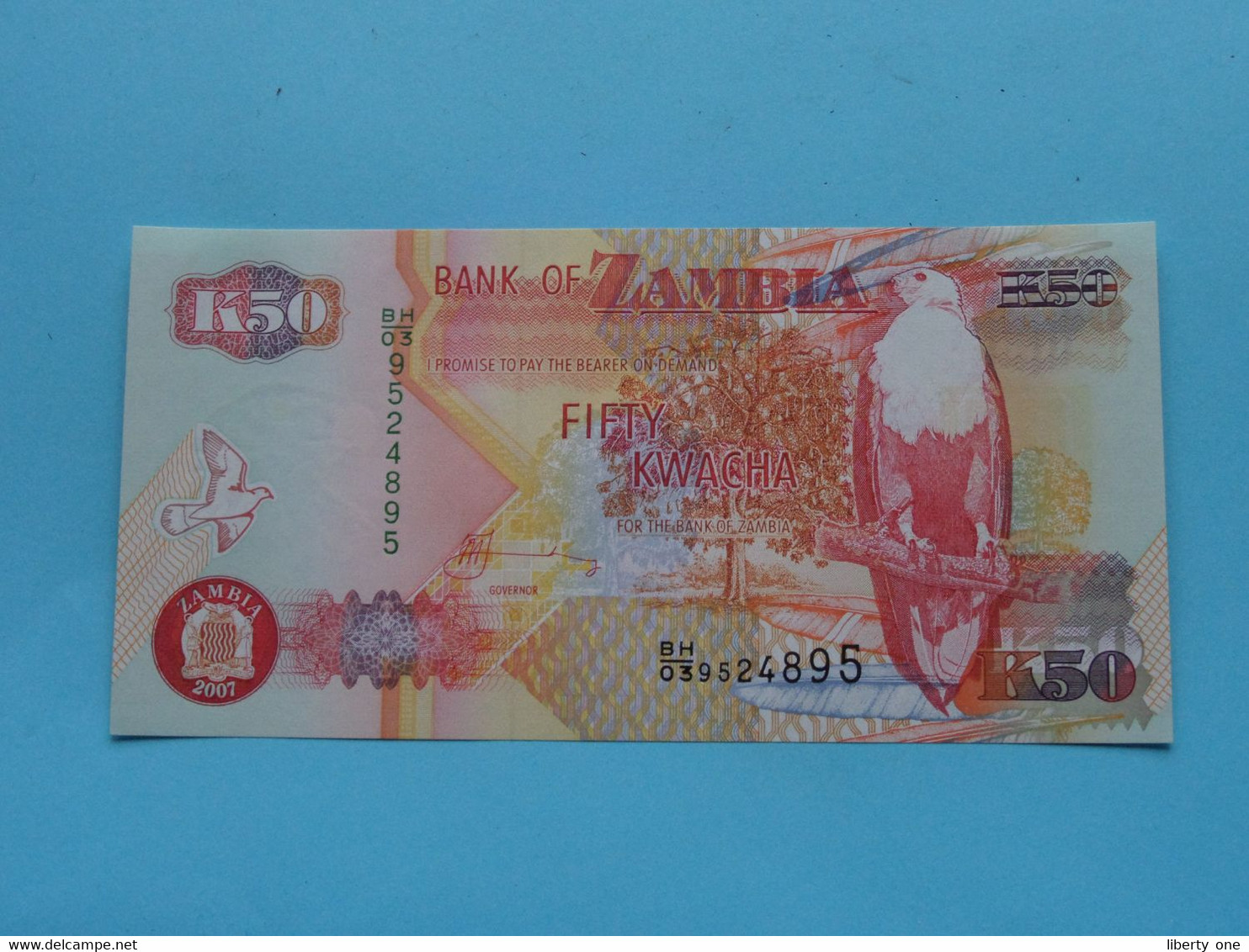 K50 Fifty KWACHA ( BH/039524895 ) Bank Of ZAMBIA - 2007 ( For Grade See SCANS ) UNC ! - Zambia