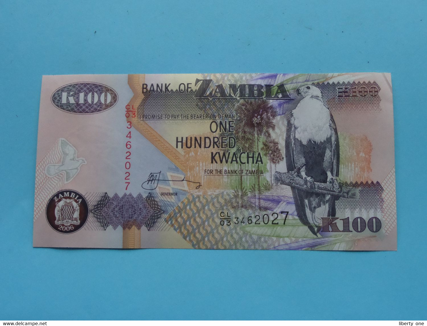 K100 One Hundred KWACHA ( CL/03 3462027 ) Bank Of ZAMBIA - 2006 ( For Grade See SCANS ) UNC ! - Sambia