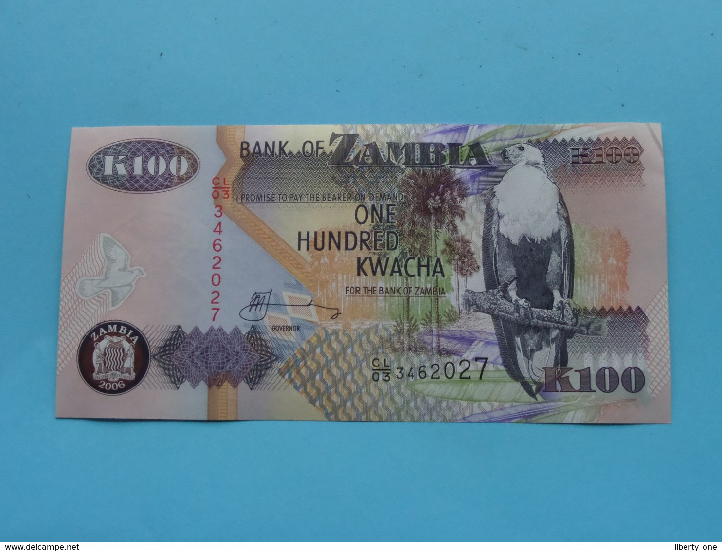 K100 One Hundred KWACHA ( CL/03 3462027 ) Bank Of ZAMBIA - 2006 ( For Grade See SCANS ) UNC ! - Zambia