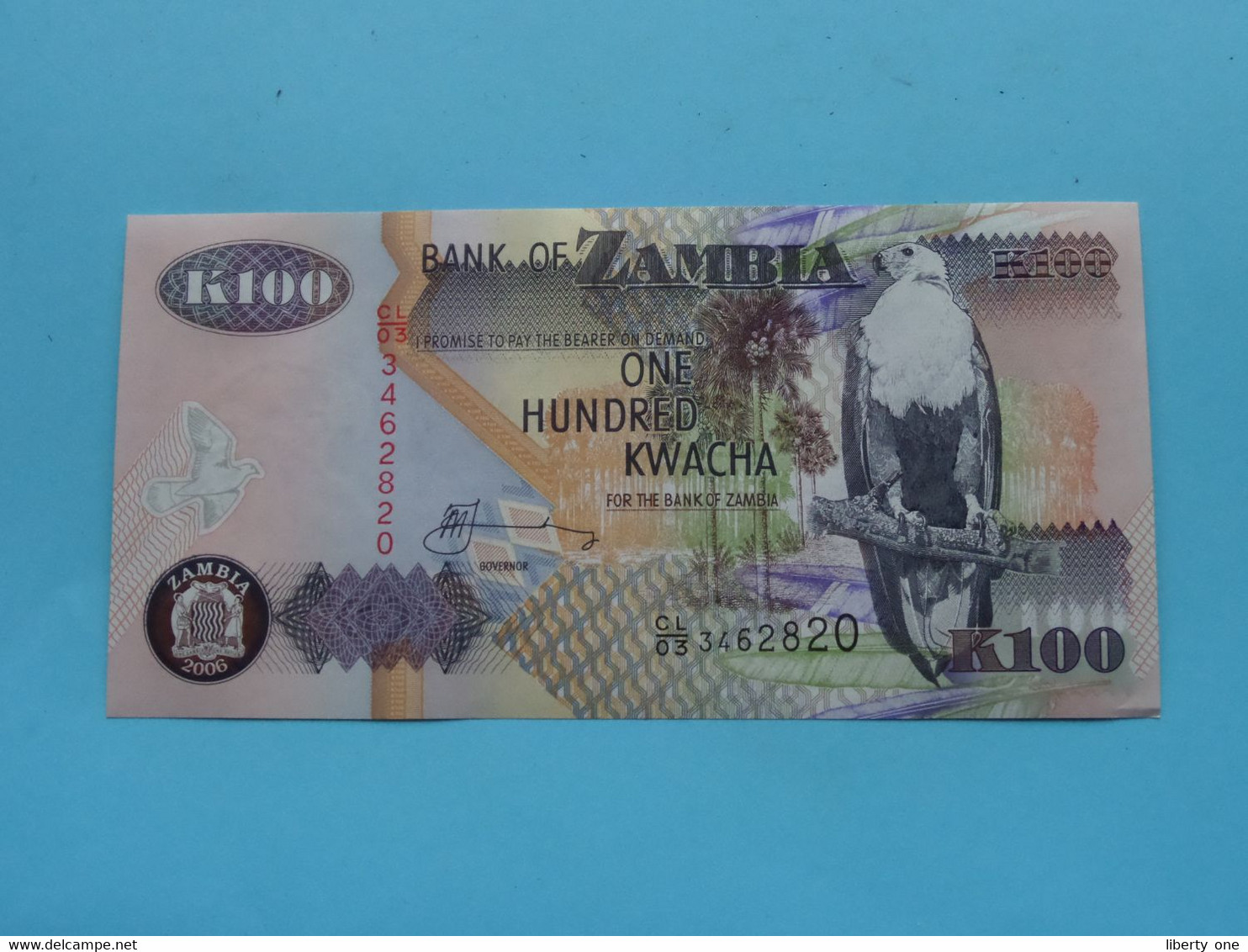 K100 One Hundred KWACHA ( CL/03 3462820 ) Bank Of ZAMBIA - 2006 ( For Grade See SCANS ) UNC ! - Zambia