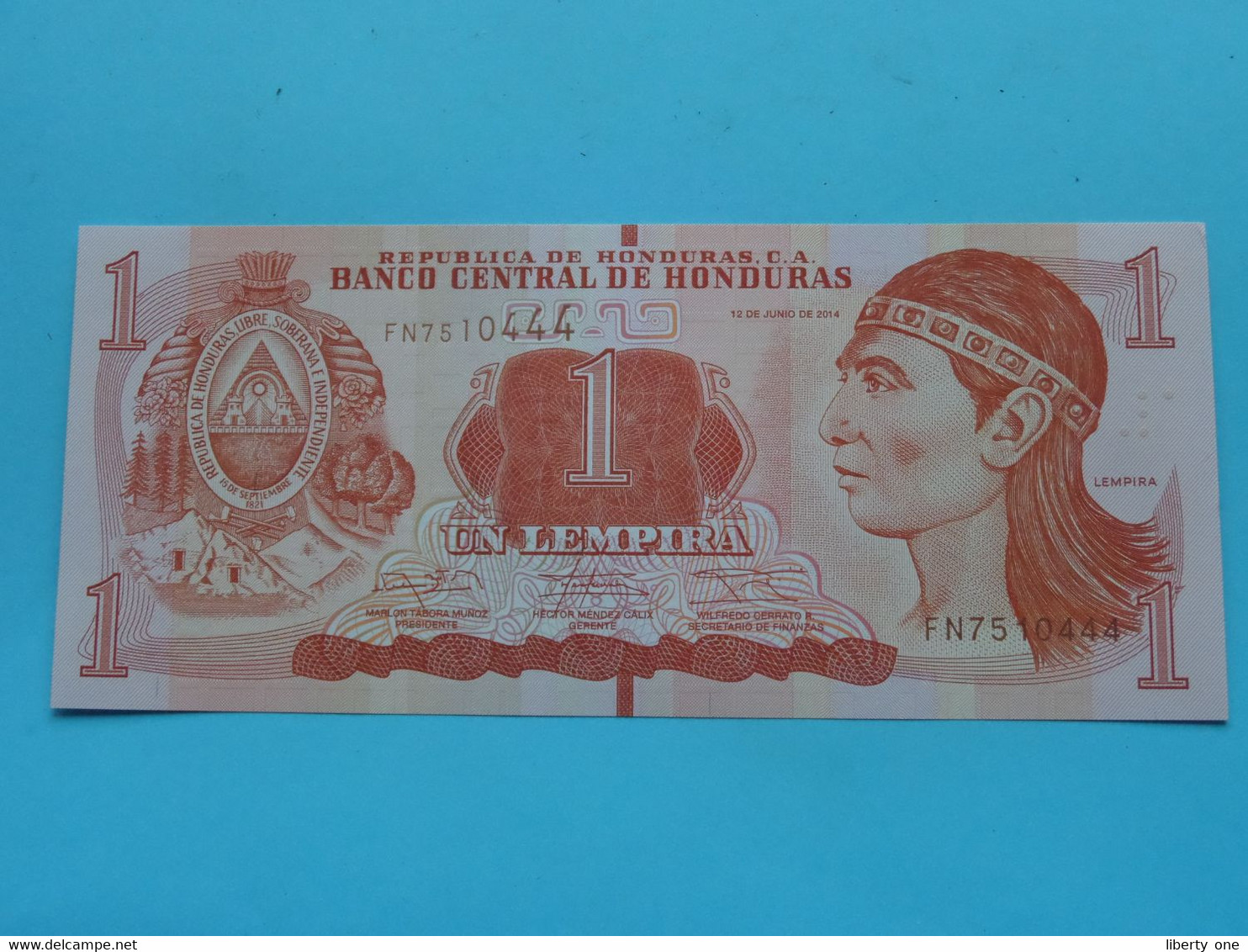 1 Un LEMPIRA ( FN7510444 ) Banco Central De Honduras - 2014 ( For Grade See SCANS ) UNC ! - Honduras