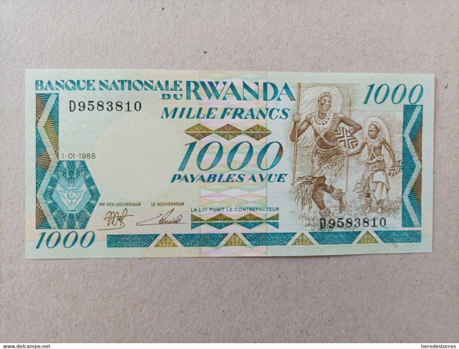 Billete De Ruanda De 1000 Rwanda, Año 1988, UNC - Ruanda-Burundi