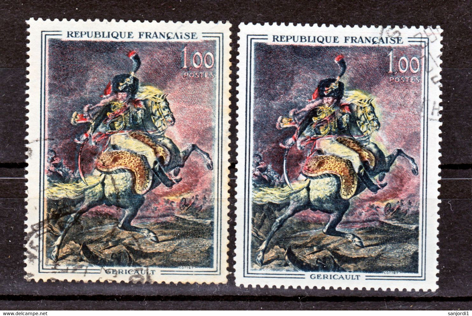 France  1365 Sabre Rouge Et Chiffres Rouges Et Normal Oblitéré Used - Usados