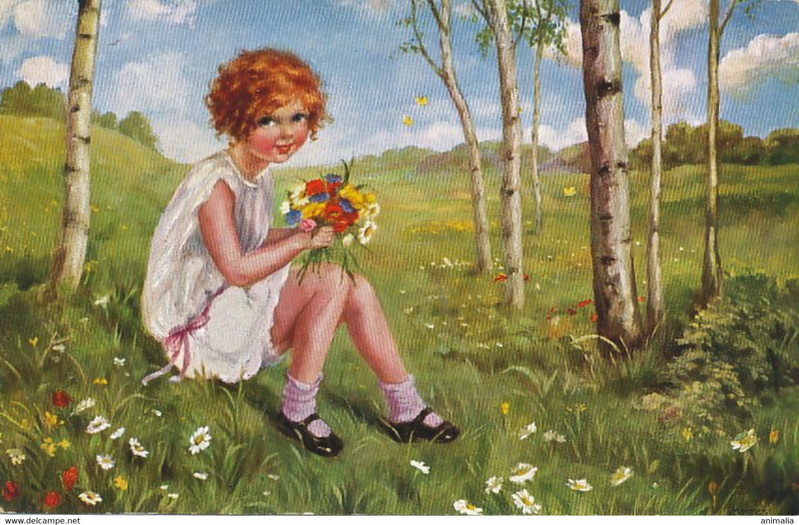 Très Jolie Petite Fille Ramassant Des Fleurs  Petersen Fresh Flowers - Petersen, Hannes