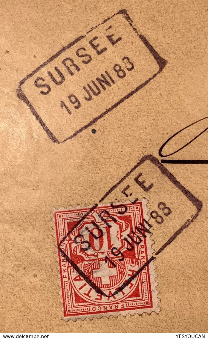 SURSEE 1888 Fahrpost Stpl Auf Nachnahme Dienst-Brief Frankiert ZNr 61A > Schüpfheim (LU Luzern Schweiz Ziffermuster - Brieven En Documenten