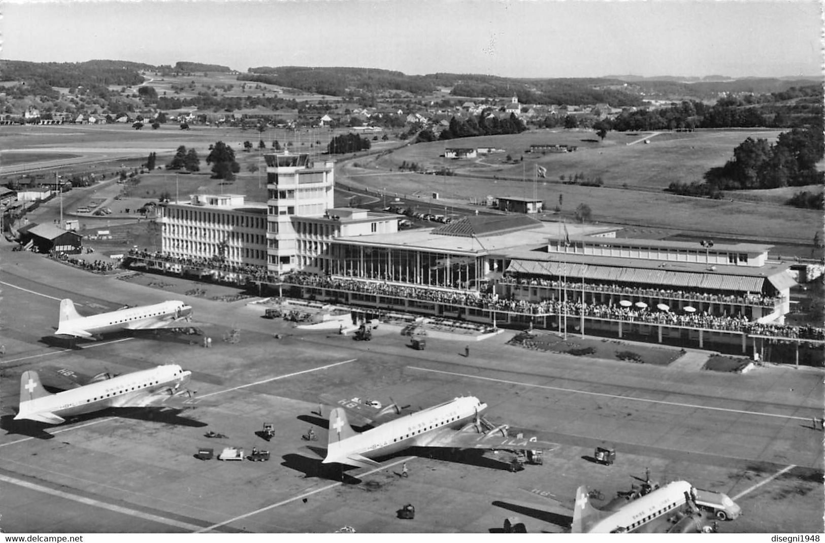 011659 "FLUGHOF ZURICH - KLOTEN - FINE ANNI '50" CART. ORIG. NON SPED. - Kloten