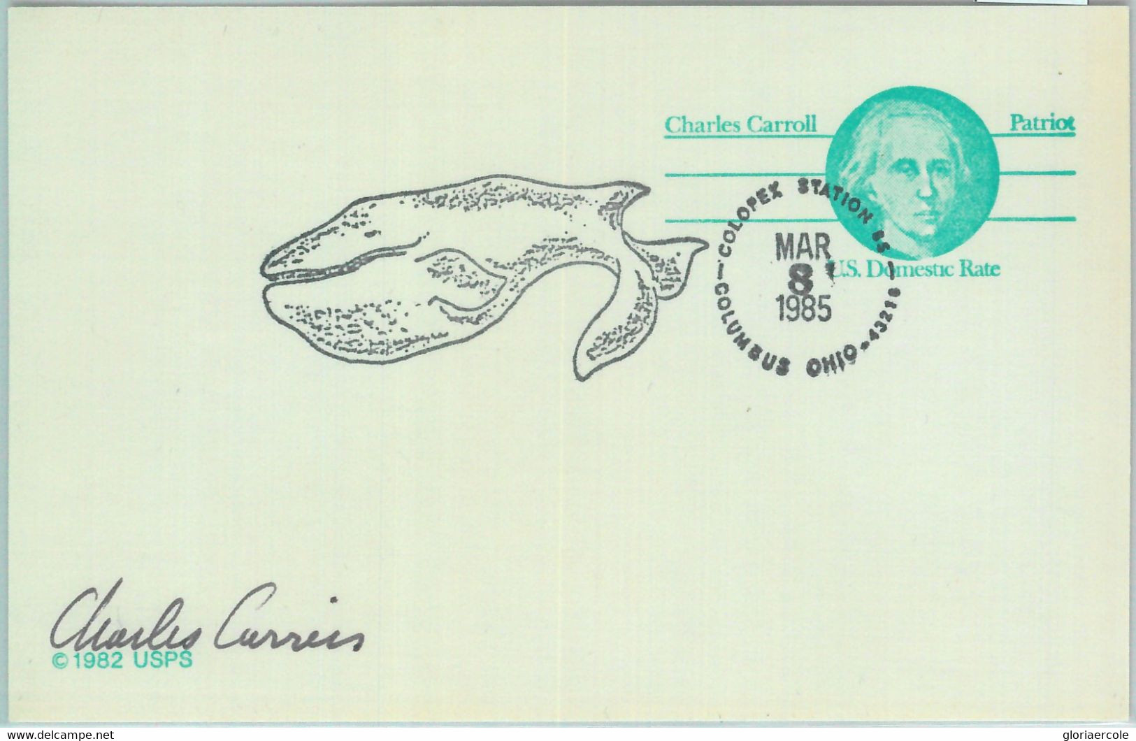 86536 - USA - Postal History - Fancy Cancel On STATIONERY CARD 1985:  Whale - Altri & Non Classificati