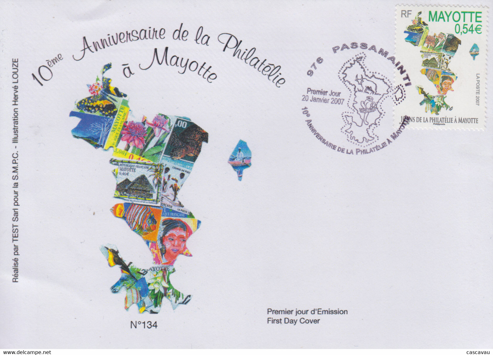 Enveloppe  FDC  1er  Jour    MAYOTTE   10éme  Anniversaire  De  La  Philatélie  à   MAYOTTE    2007 - Otros & Sin Clasificación