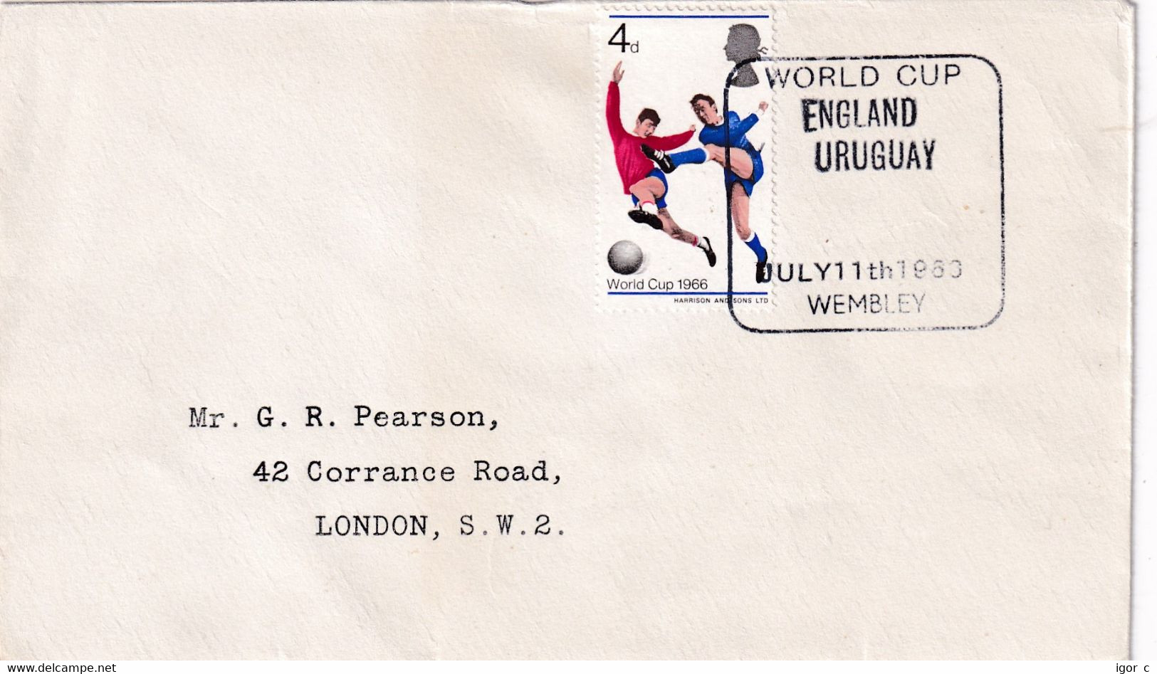 UK England 1966  Cover: Football Soccer Fussball Calcio; Fifa World Cup; England Uruguay; Wembley; - 1966 – England