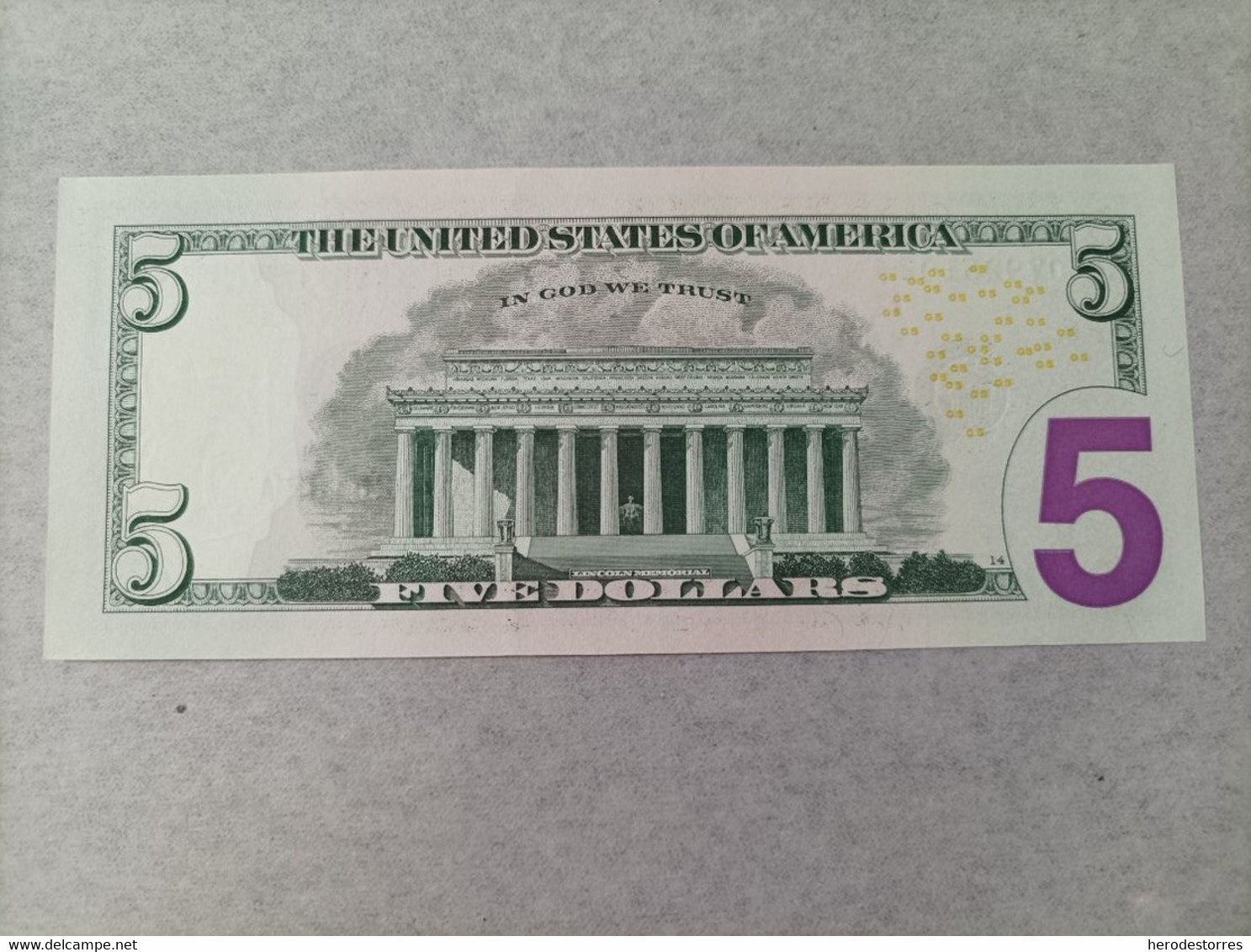 Billete De Estados Unidos De 5 Dólar, Año 2017, UNC - A Identifier