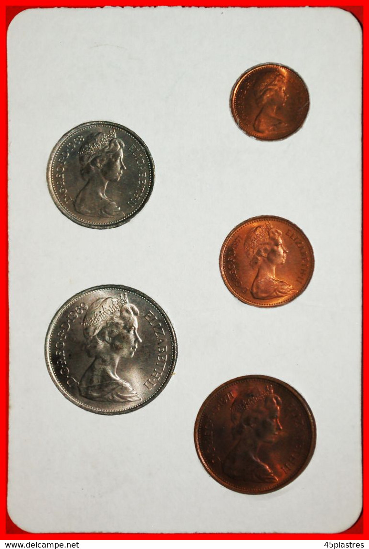 * SET 1969-1971: UNITED KINGDOM ★ BRITAIN'S FIRST DECIMAL COINS UNC (5 COINS)! ★LOW START ★ NO RESERVE! - Mint Sets & Proof Sets