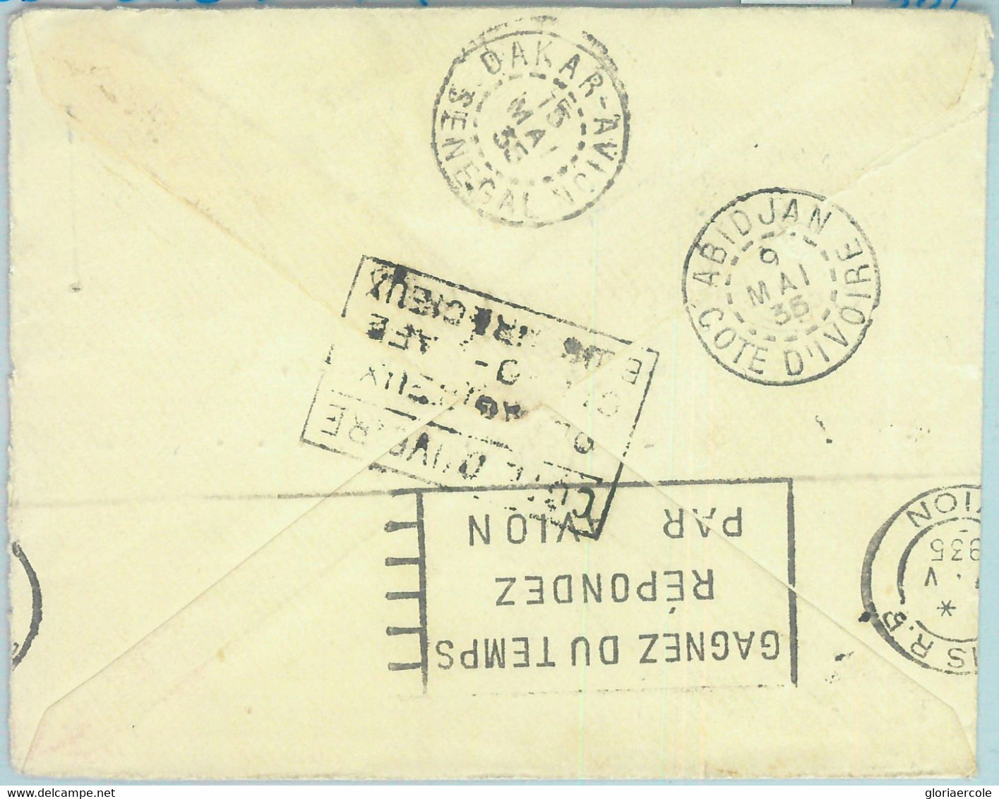 88899 - COTE D'IVOIRE / UPPER VOLTA - Postal History - AIRMAIL COVER To USA 1935 - Autres & Non Classés