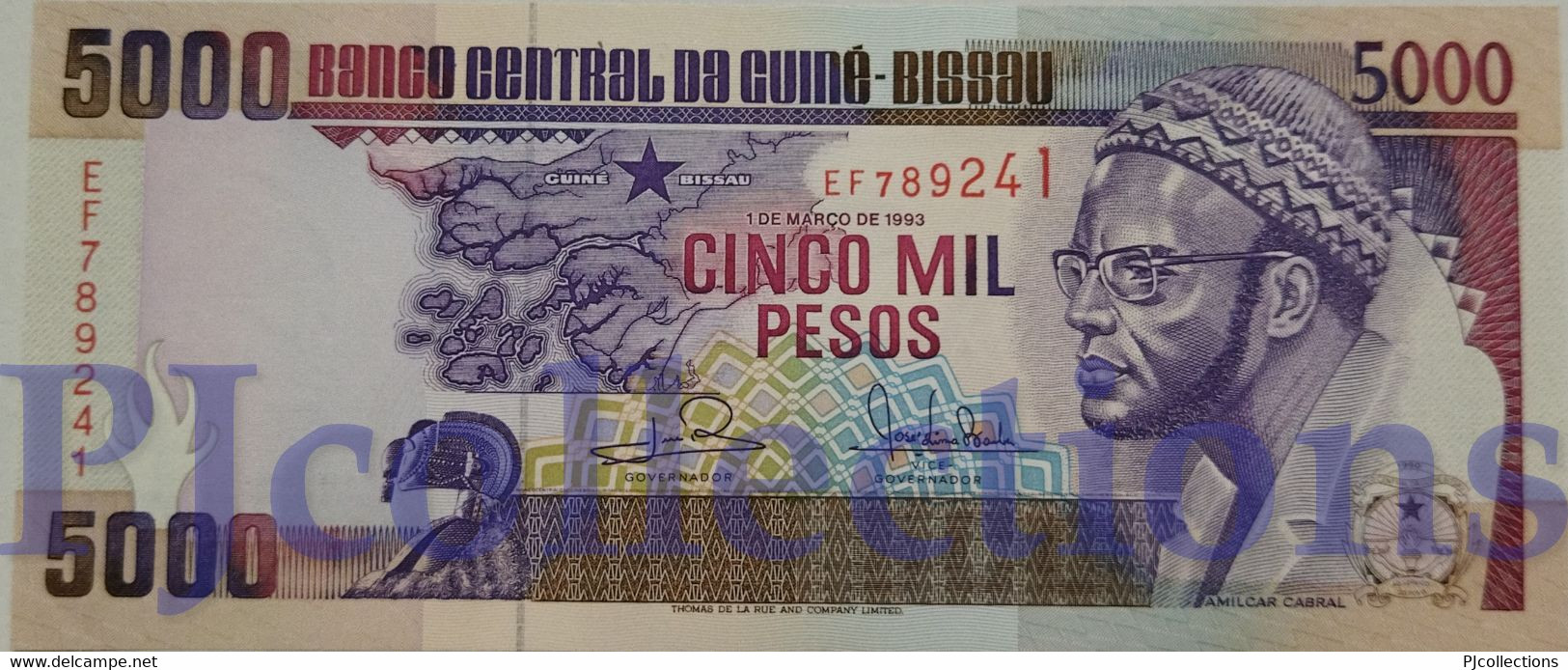 GUINEA BISSAU 5000 PESOS 1993 PICK 14b UNC - Afghanistan