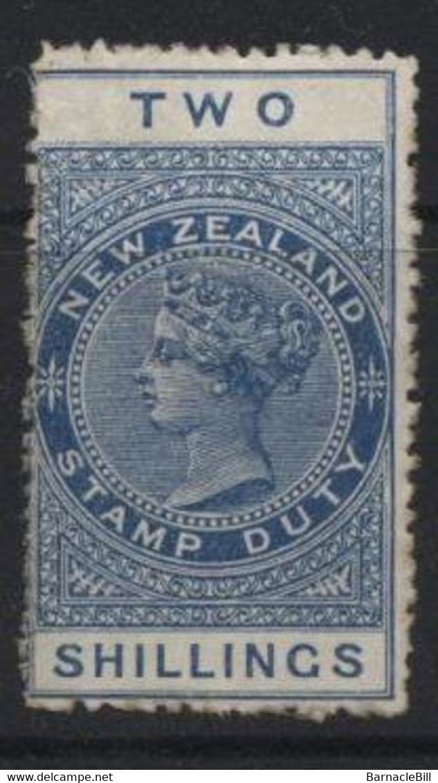 New Zealand (J26) 1882 - 1930. Postal Fiscal. 2s. Blue. Unused. Hinged. - Nuevos