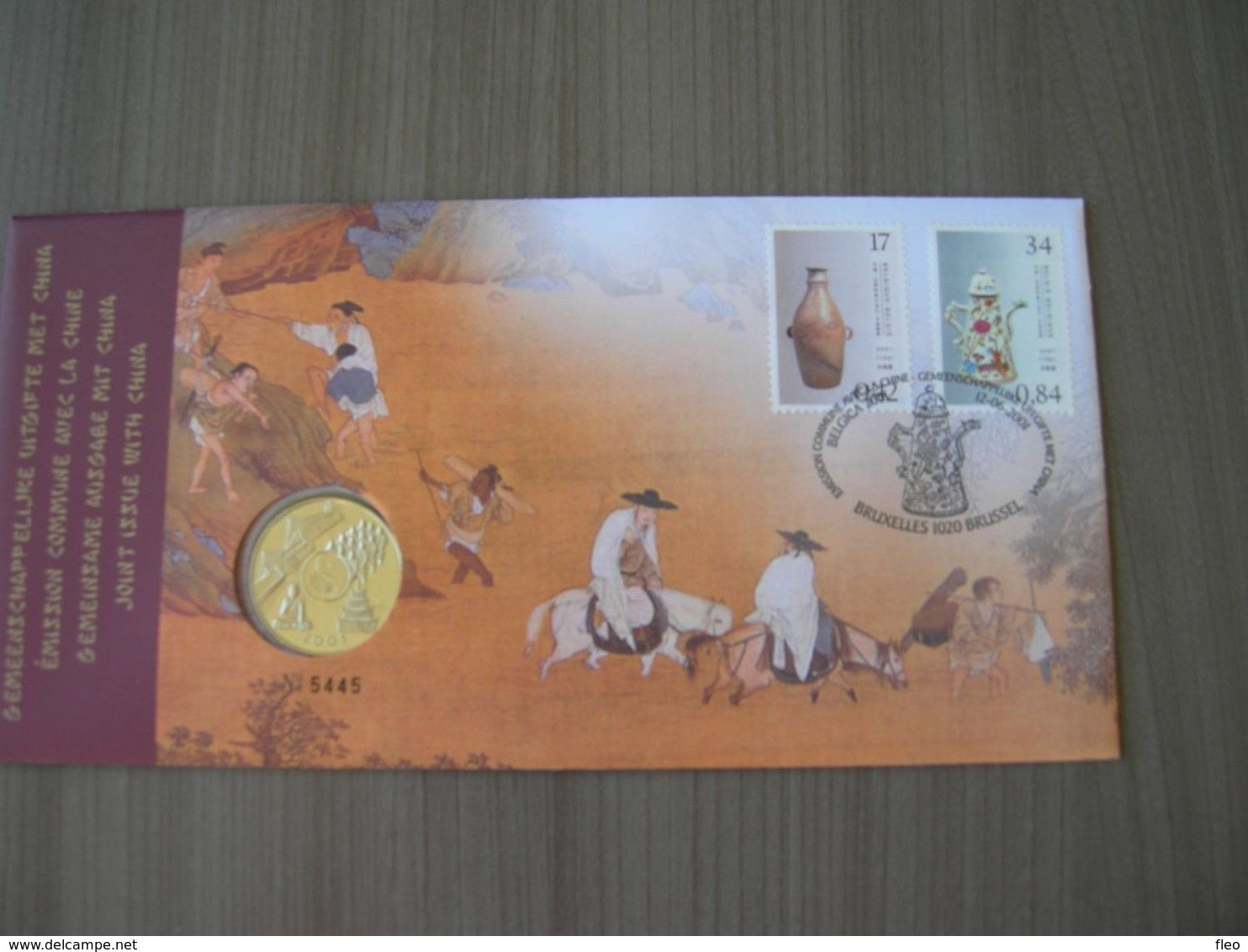 BELG.2001 3008/09 China Pottery JOINT ISSUE Numisletter TB, Muntbrief - Numisletter