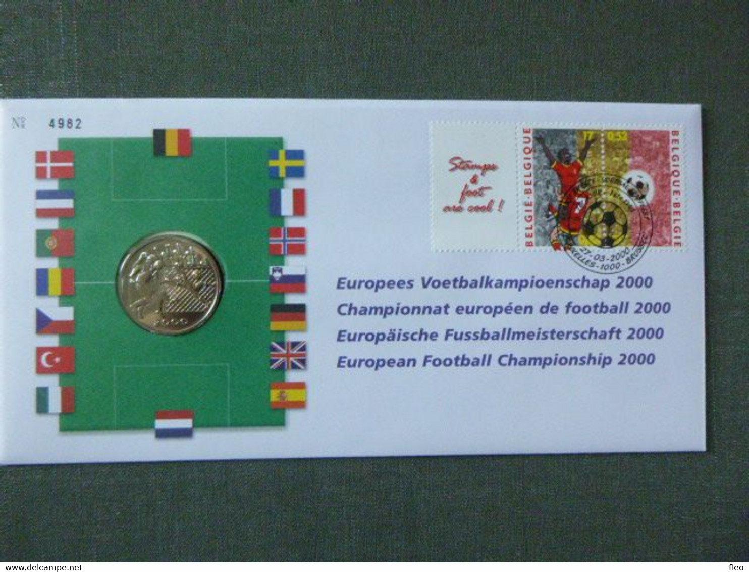 BELG.2000 2892 Championnat D'EUROPE De Football /Europees Kampioenschap Voetbal  Numisletter TB, Muntbrief - Numisletters
