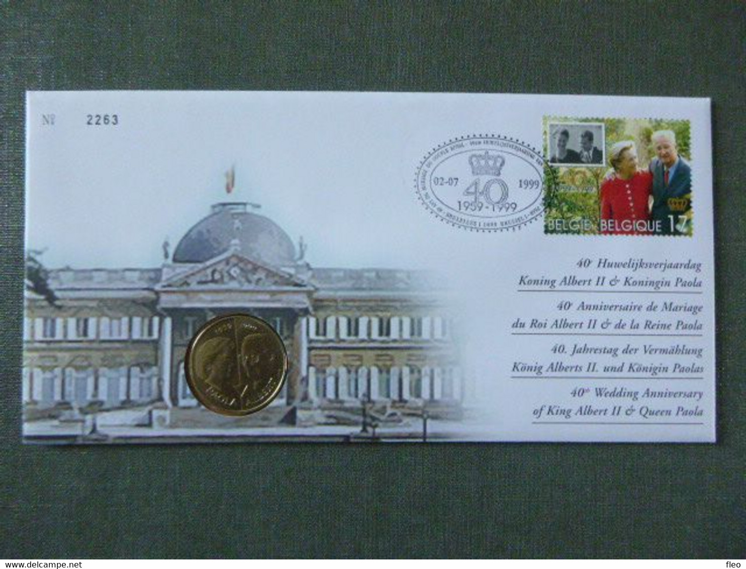 BELG.1999 2828 Paola & Albert II Jubuleum Numisletter TB, Muntbrief - Numisletters