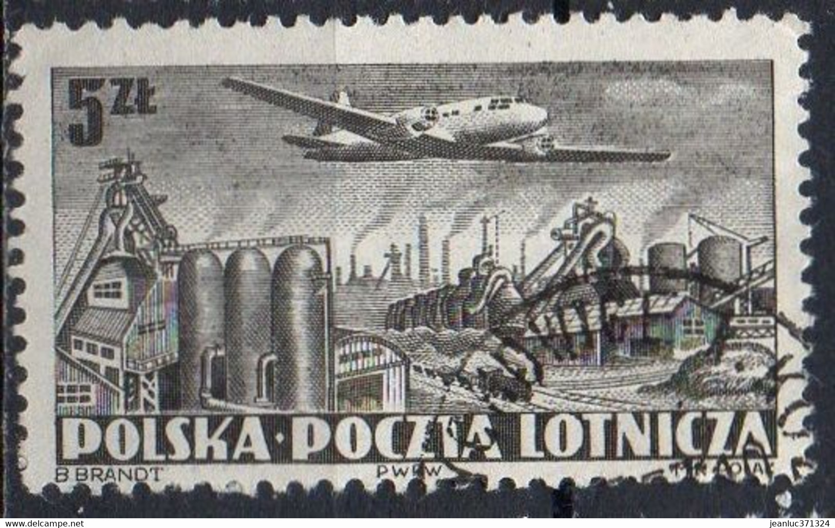 POLOGNE N° PA 31 O Y&T 1952 Survol Ilioudrine (Aciérie) - Gebruikt