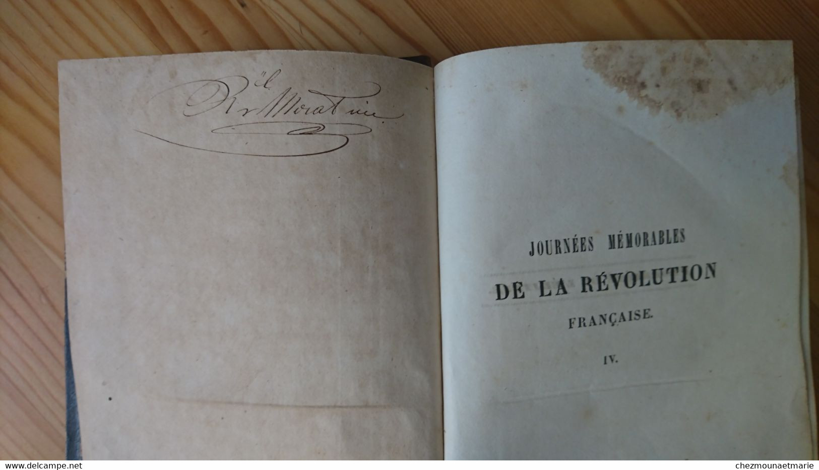 1840 WALSH JOURNEES DE LA REVOLUTION FRANCAISE - SIGNATURE DE M. MORAT CURE A VILLENEUVE LA RIVIERE 66