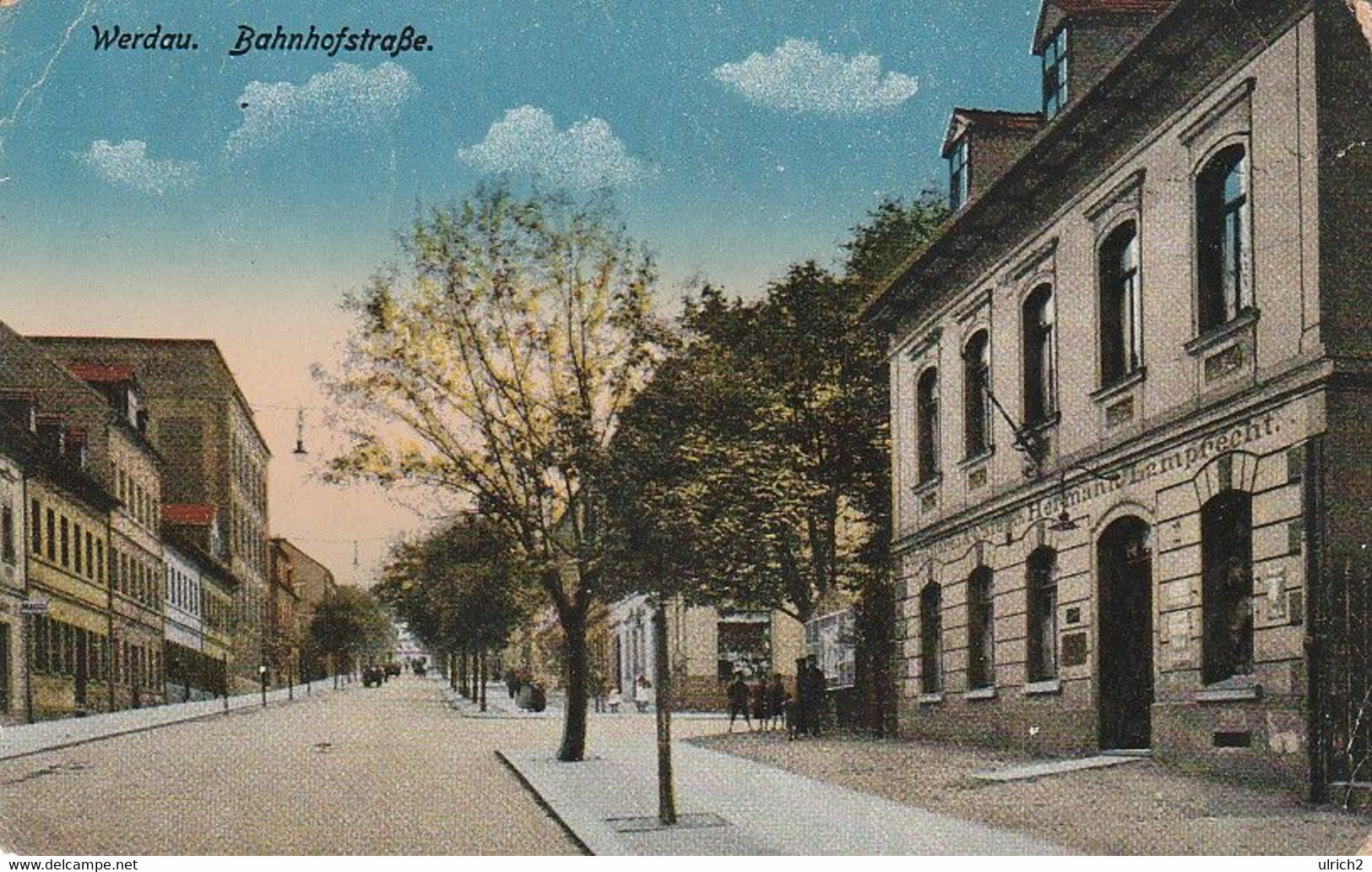 AK Werdau - Bahnhofstraße - Feldpost Ersatz-Bataillon I.R. 105, Rekruten-Depot - 1917 (61142) - Werdau