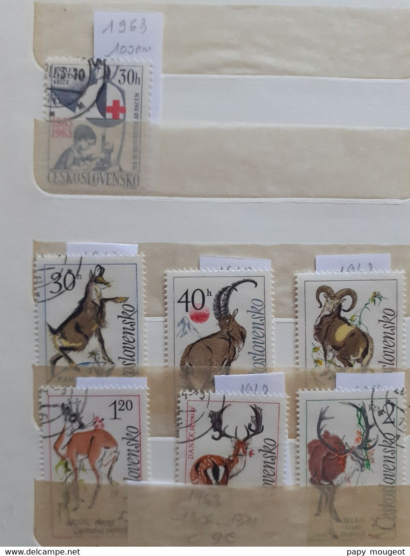 Tchécoslovaquie - Lot 17 Timbres Neufs Oblitérés Dont 2 Séries Animaux - 1962-1963 Vendu Sans Le Livret - Collezioni & Lotti