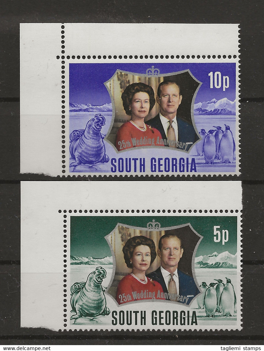 South Georgia, 1972, SG 36 - 37, Complete Set, MNH (the Frames Are Hinged, But Not The Stamps) - South Georgia