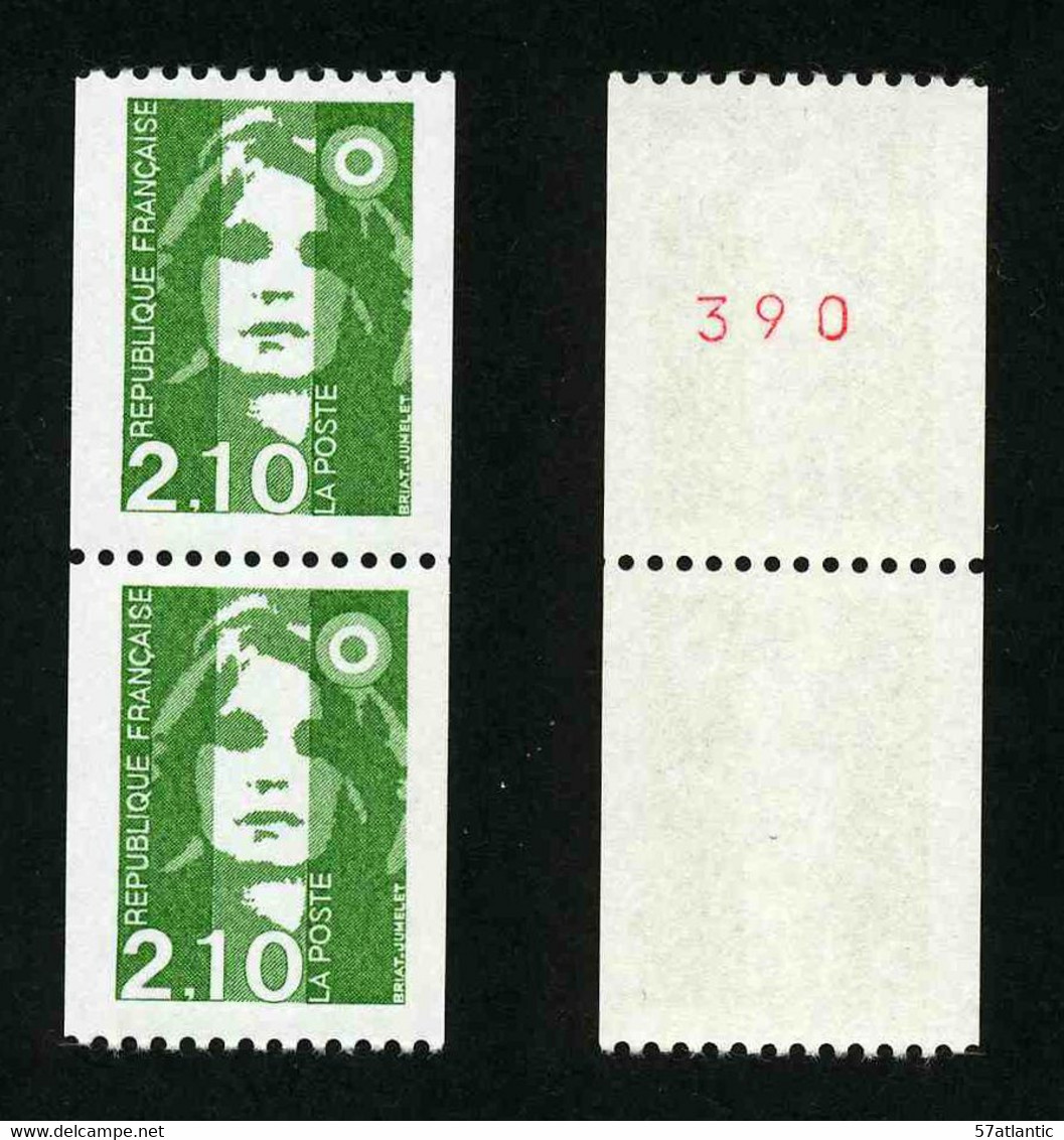 FRANCE - BICENTENAIRE BRIAT 2.10 - YT 2627 Et 2627a ** - TIMBRES DE ROULETTE EN PAIRE AVEC NUMERO ROUGE NEUFS ** - 1989-1996 Bicentenial Marianne