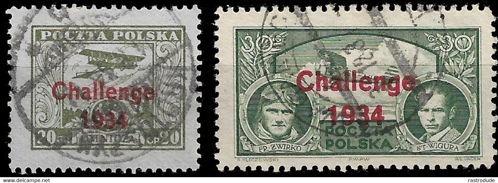 1934 POLAND EUROPAFLUG 20Gr+30Gr UNUSED. Mi.Nr.289-290 264.KAT. 50€ - Unused Stamps