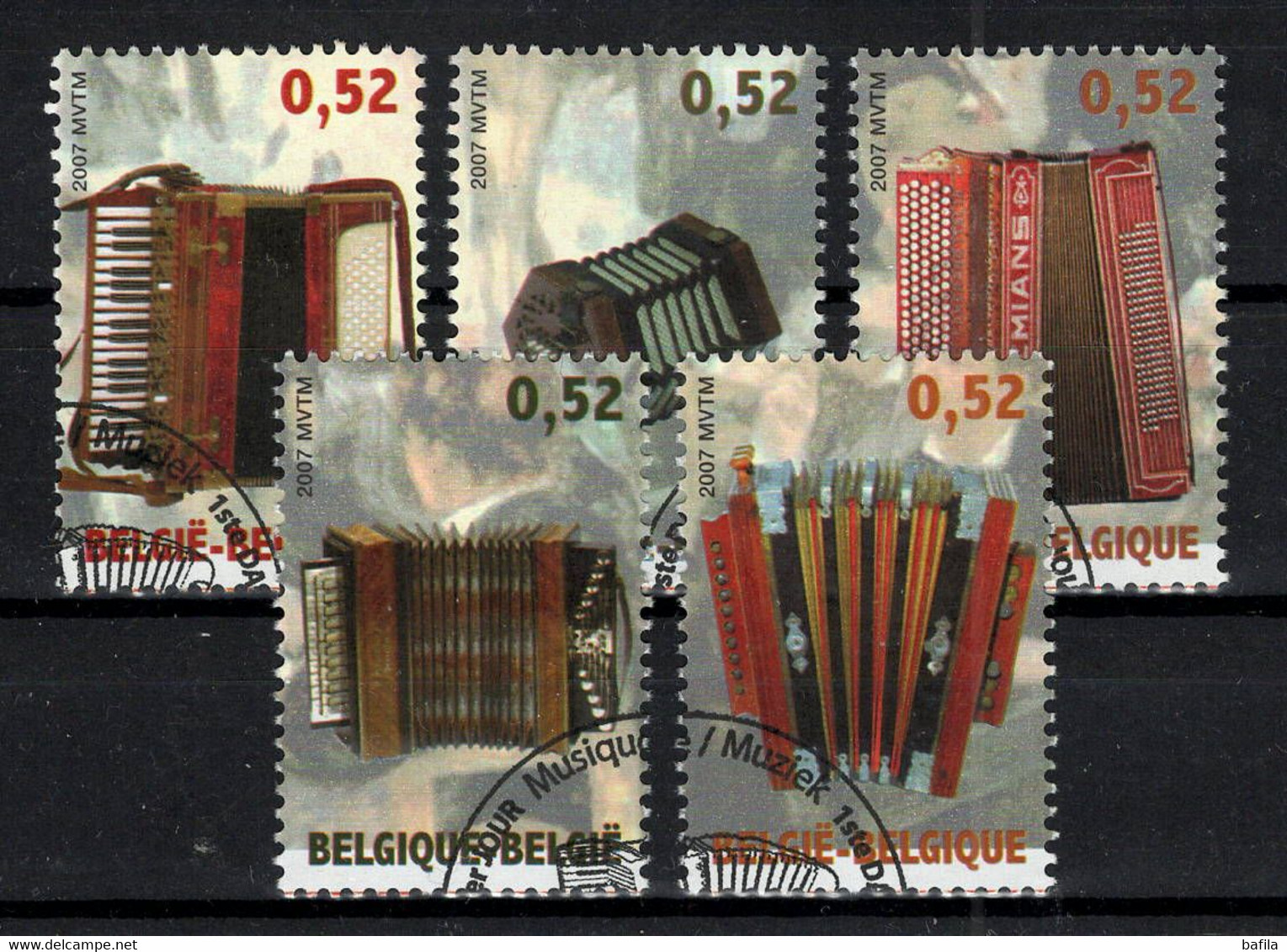 BELGIE: COB 3611/3615  GESTEMPELD. - Usati